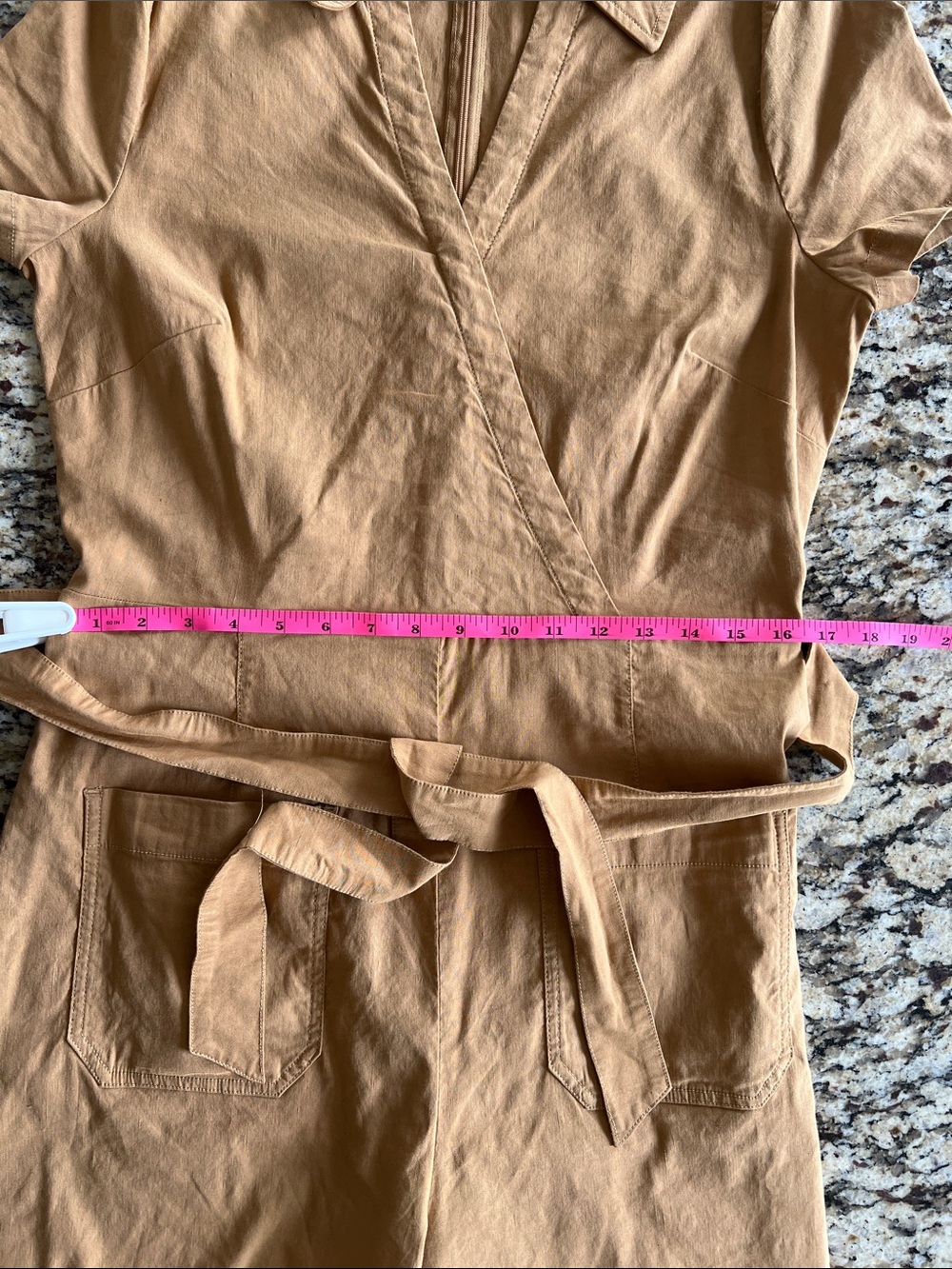 NWT Maeve by Anthropology Faux-Wrap Short-Sleeve Culotte Jumpsuit Sz 16 - Picture 10 of 10